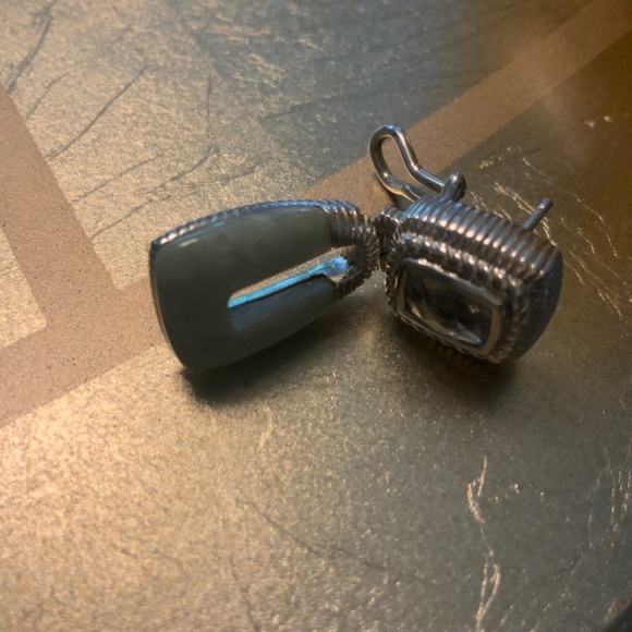 Rare Judith Ripka Green Amethyst & Jade 17 Grams 1.75” L - Picture 7 of 7